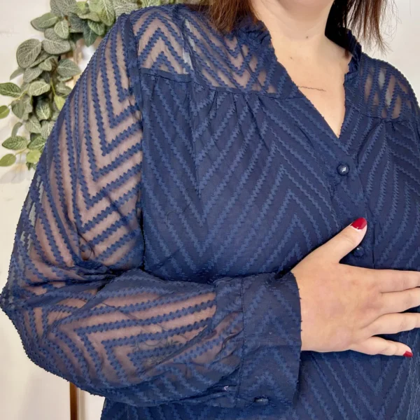 J905 - Blouse en voile (T36-T40) - marine - 38