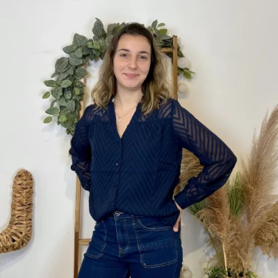 J905 - Blouse en voile (T36-T40) - marine - 38