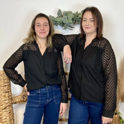 J905 - Blouse en voile (T36-T40) - noir - 38