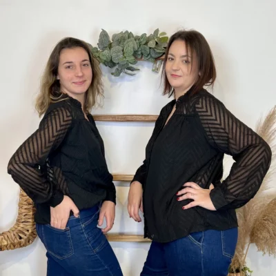 J905 - Blouse en voile (T36-T40) - noir - 38