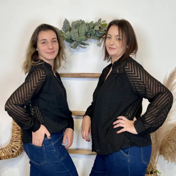 J905 - Blouse en voile (T36-T40) - noir - 38