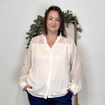 J906 - Blouse en voile (T42-T46) - blanc - 48