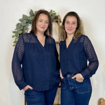 J906 - Blouse en voile (T42-T46) - marine - 48