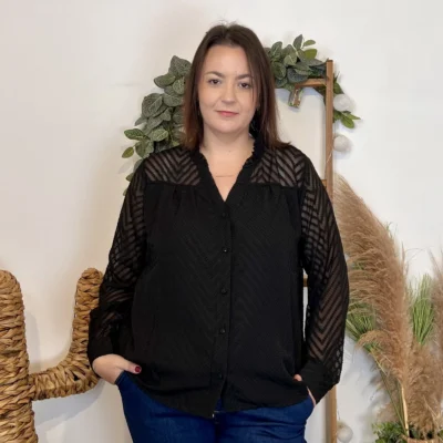 J906 - Blouse en voile (T42-T46) - noir - 48