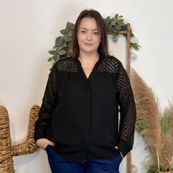 J906 - Blouse en voile (T42-T46) - noir - 48