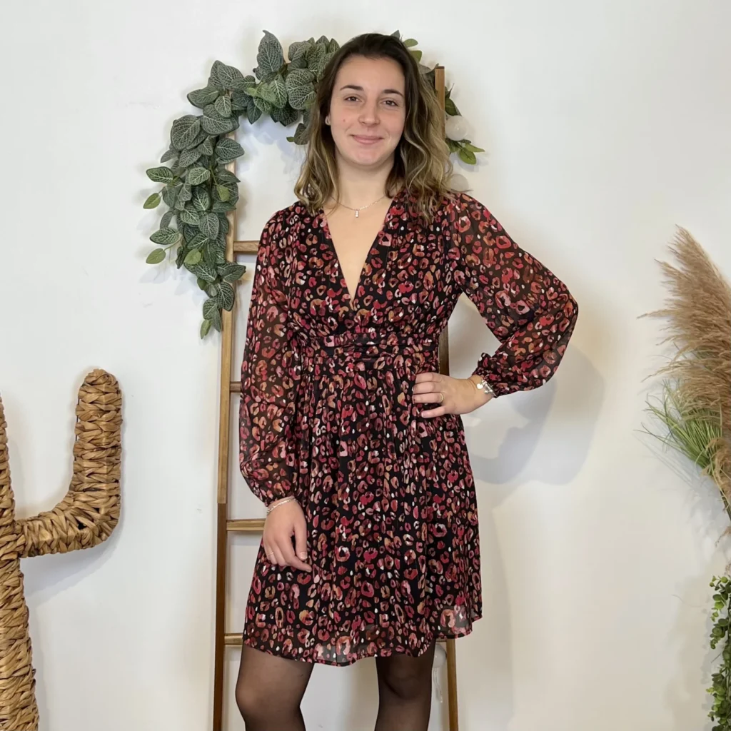 J908 - Robe léopard (T36-T40) - noir - 38