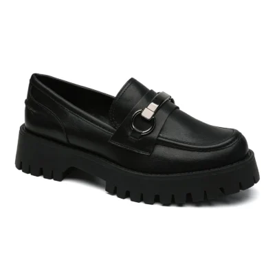 R388- Mocassins semelle crantée - noir - 41