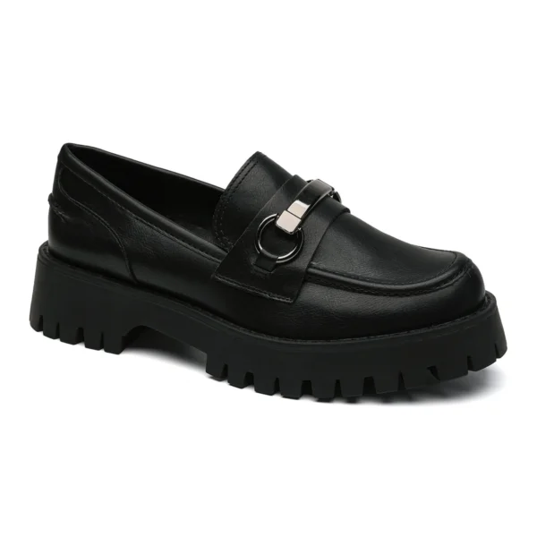 R388- Mocassins semelle crantée - noir - 41