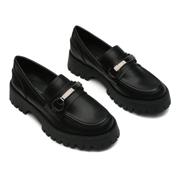 R388- Mocassins semelle crantée - noir - 41
