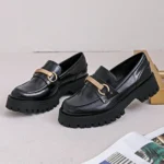 R464- Mocassins semelle crantée - noir - 41