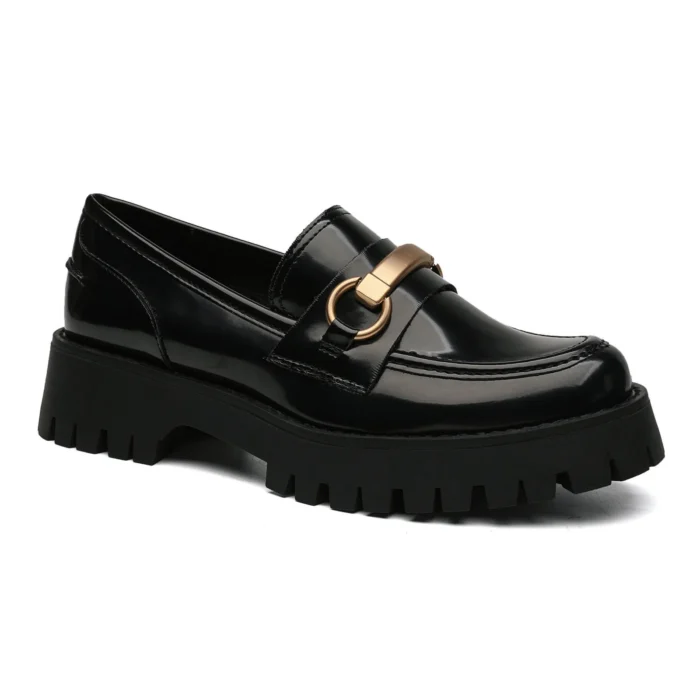 R464- Mocassins semelle crantée - noir - 41