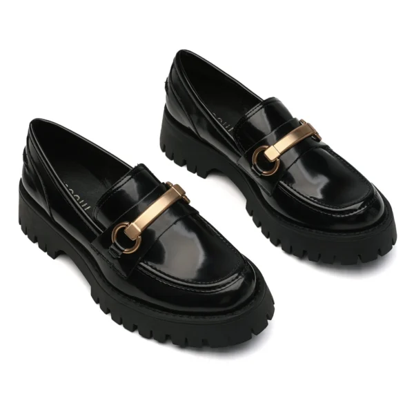 R388- Mocassins semelle crantée - noir - 41