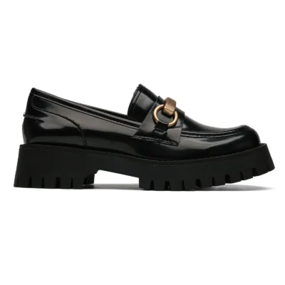 R388- Mocassins semelle crantée - noir - 41