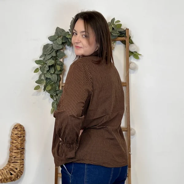 K938 - Chemise Vichy (T40-T48) - marron - 48