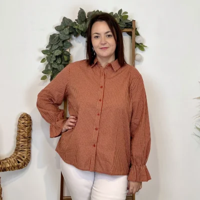 K938 - Chemise Vichy (T40-T48) - rouille - 48