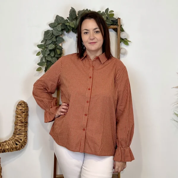 K938 - Chemise Vichy (T40-T48) - rouille - 48