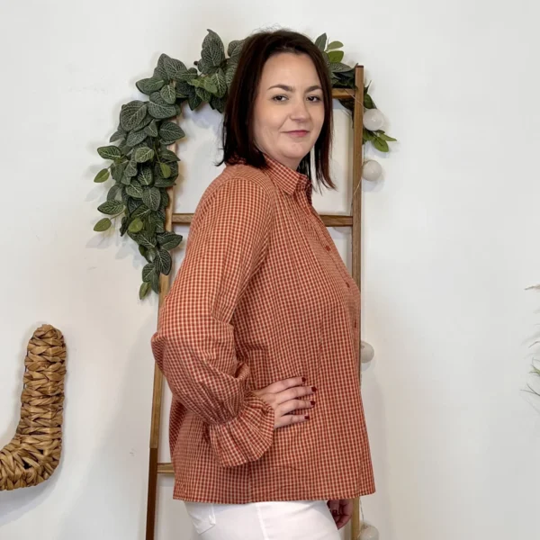 K938 - Chemise Vichy (T40-T48) - rouille - 48