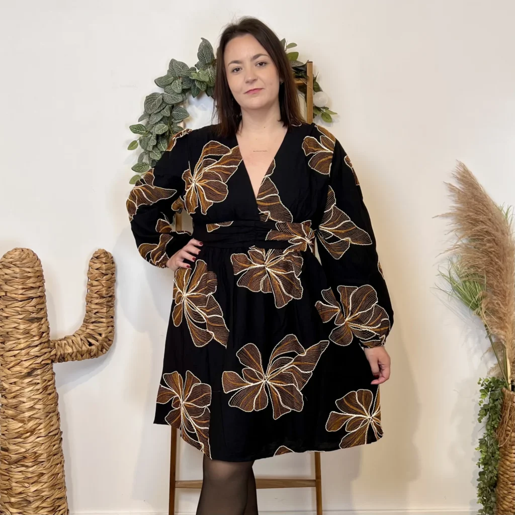 K928- Robe Gingko (T40-T48) - noir - 48