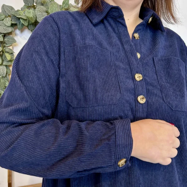 J888- Robe Velours "Maëlle" (T40-T48) - marine - 48