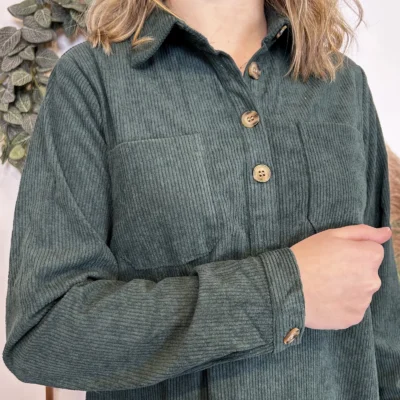 I901 - Robe en velours (T36-42) - vert-sapin - 38