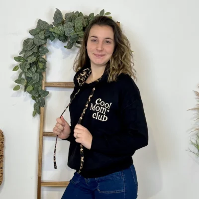 I886 - Pull "Cool Mom Club" (TU) - noir - taille-unique