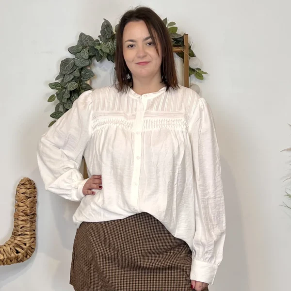 K925 - Chemise unie (T40-T48) - blanc - 48