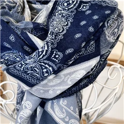 Y480 - Foulard imprimé bandana - marine - sans-taille