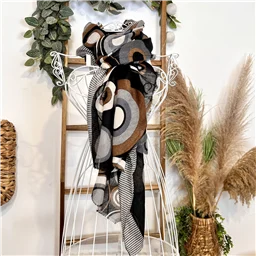 Y470 - Foulard cercles - noir - sans-taille