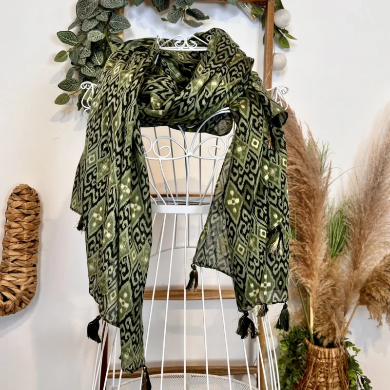 Y465 - Foulard losanges - kaki - sans-taille