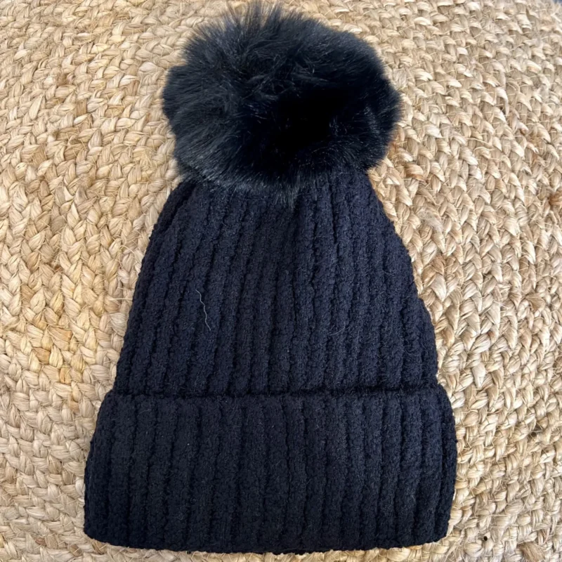 X900 - Bonnet pompon - noir - sans-taille