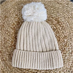 X895 - Bonnet fourré - beige - sans-taille