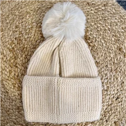 X885 - Bonnet fils brillants - beige - sans-taille