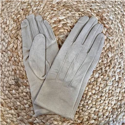 W865 - Gants unis en suédine - beige - sans-taille