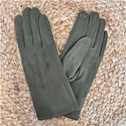 W865 - Gants unis en suédine - kaki - sans-taille