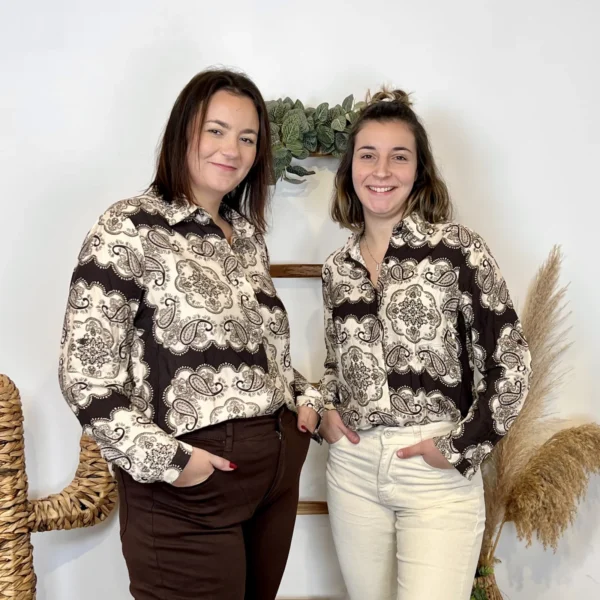 J956 - Chemise bandana (T36-T40) - marron - 38