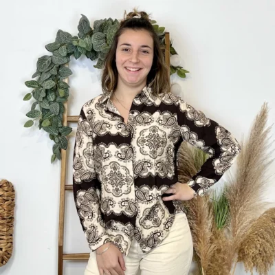 J956 - Chemise bandana (T36-T40) - marron - 38