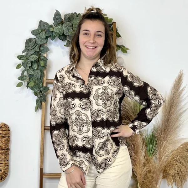 J956 - Chemise bandana (T36-T40) - marron - 38