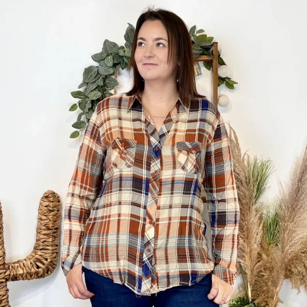 J988 - Chemise à carreaux "Christy" (T44-T52) - marine - 52