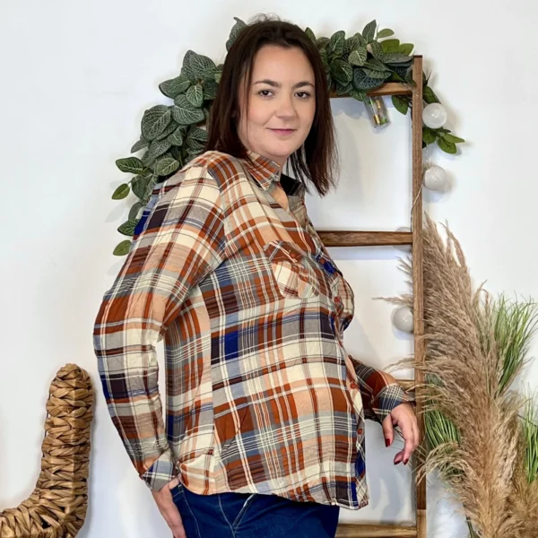 J988 - Chemise à carreaux "Christy" (T44-T52) - marine - 52