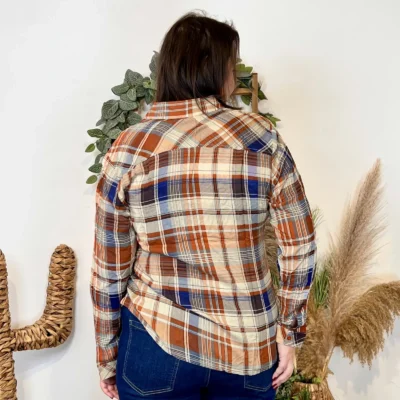 J988 - Chemise à carreaux "Christy" (T44-T52) - marine - 52