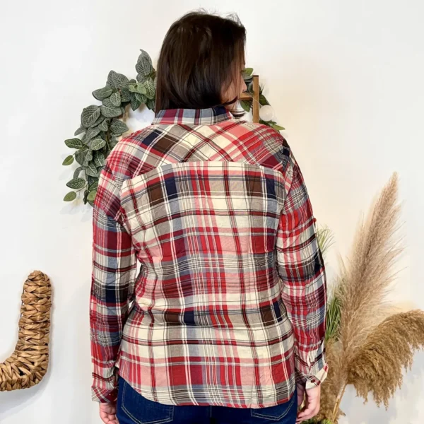 J988 - Chemise à carreaux "Christy" (T44-T52) - rouge - 52