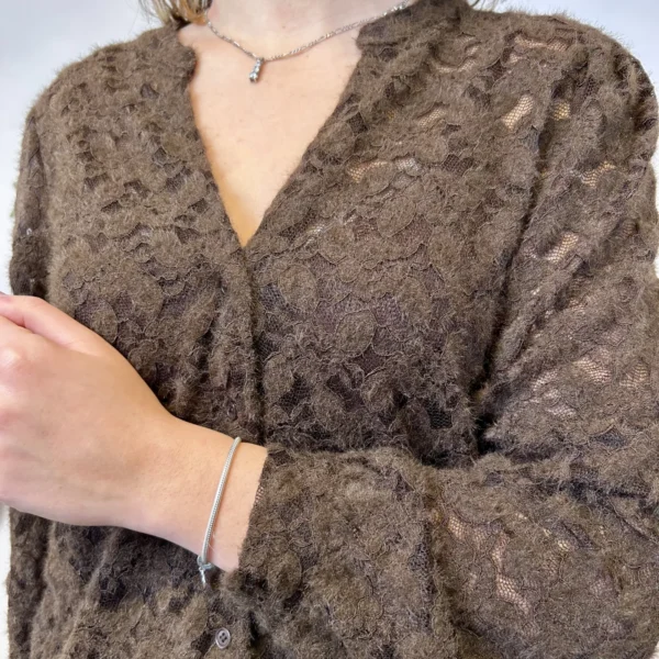 J870 - Chemisier dentelle (T36-T40) - marron - 40