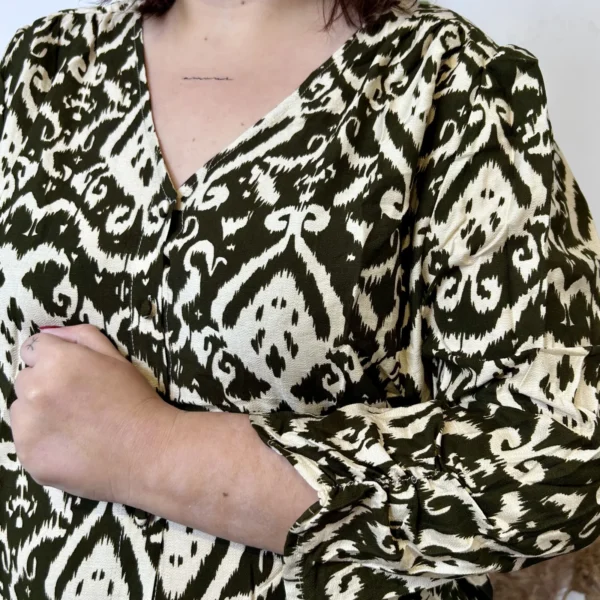 J875 - Chemisier baroque (T44-T52) - kaki - 52