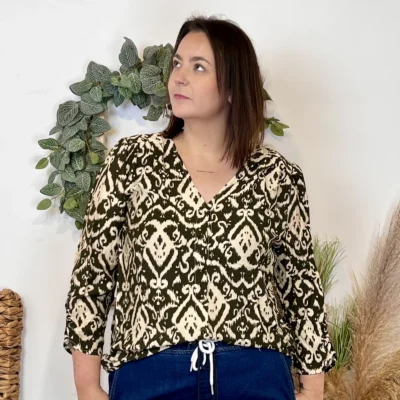 J875 - Chemisier baroque (T44-T52) - kaki - 52