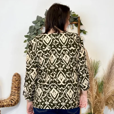 J875 - Chemisier baroque (T44-T52) - kaki - 52