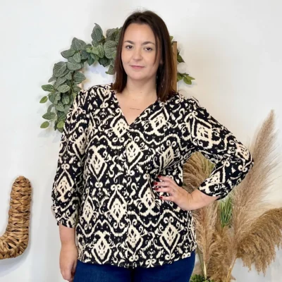 J875 - Chemisier baroque (T44-T52) - noir - 52