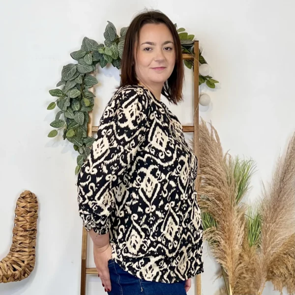 J875 - Chemisier baroque (T44-T52) - noir - 52