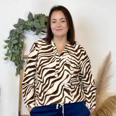 K970 - Blouse zèbre (T44-T52) - camel - 52