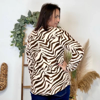 K970 - Blouse zèbre (T44-T52) - camel - 52