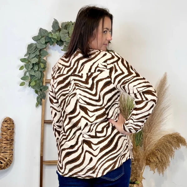 K970 - Blouse zèbre (T44-T52) - camel - 52